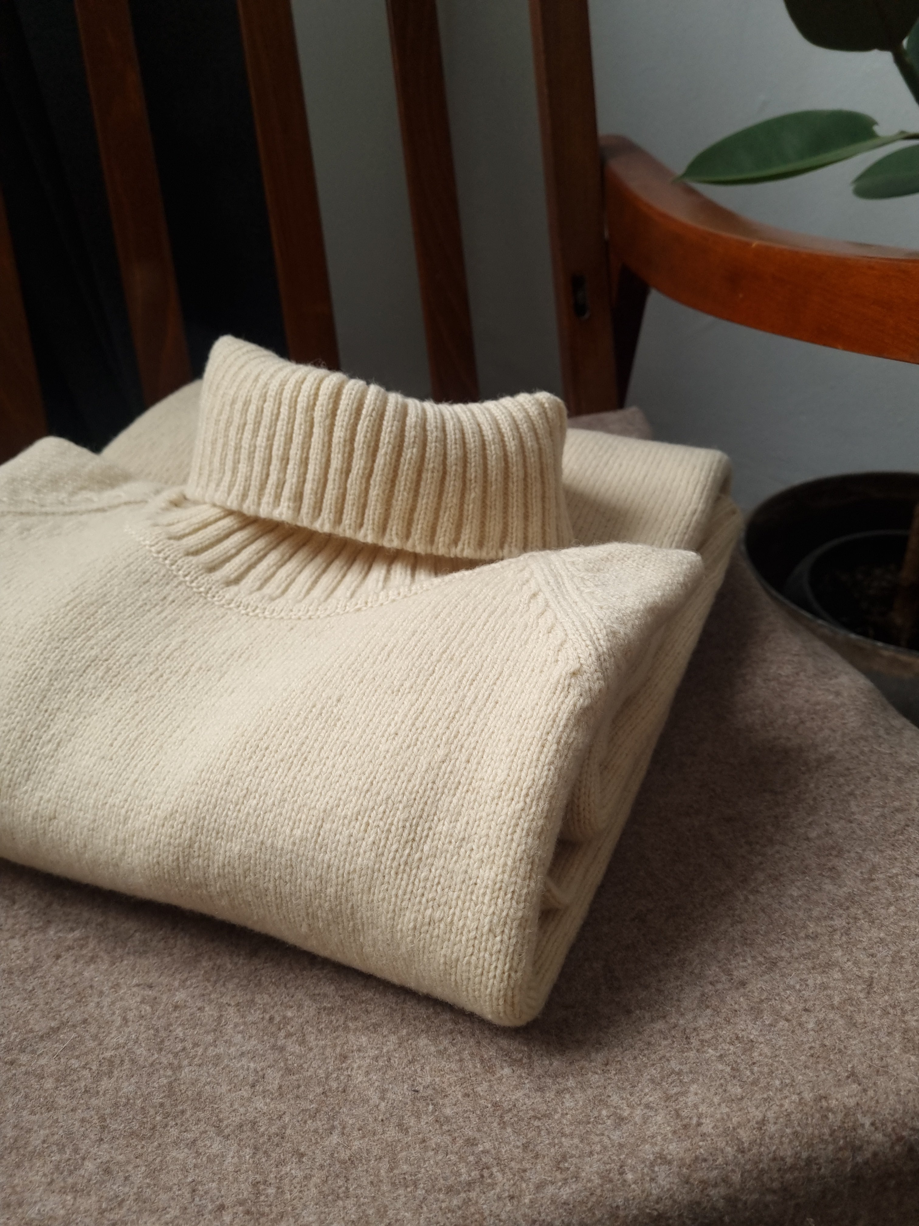 Merino wool knitted turtleneck sweater long dress SANA