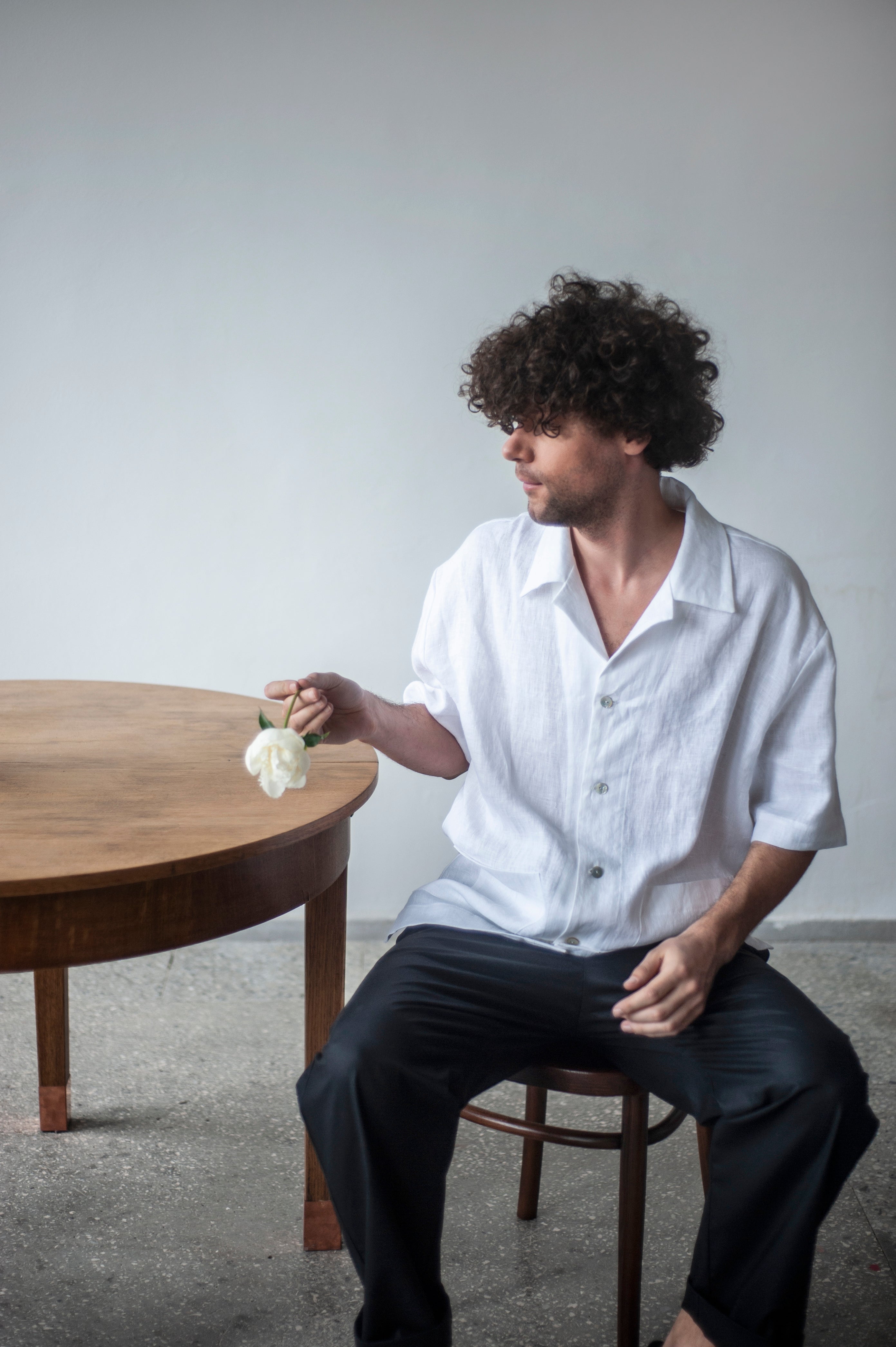 Short-sleeved linen shirt  MASON