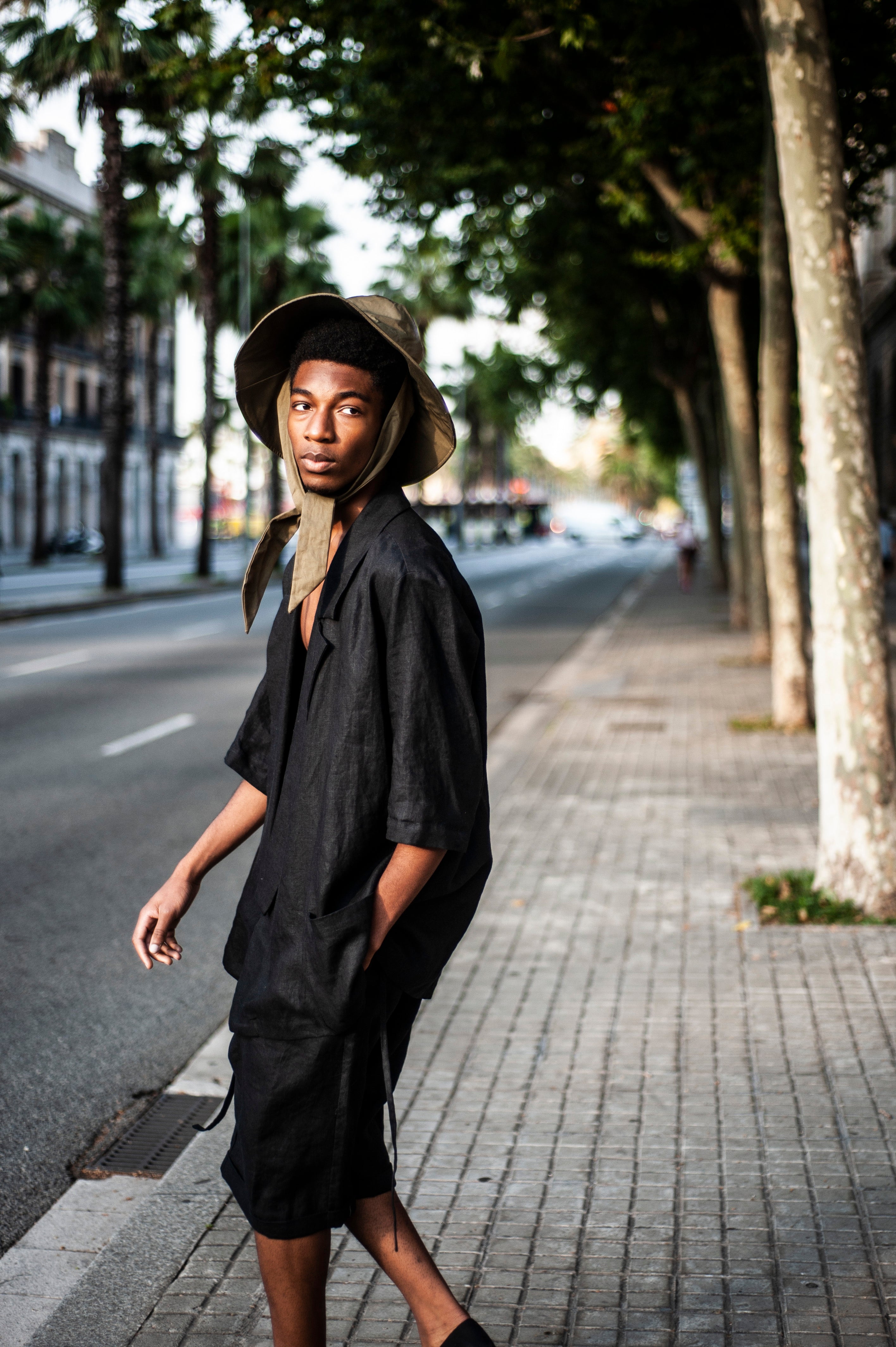 Wide-leg linen shorts TORO