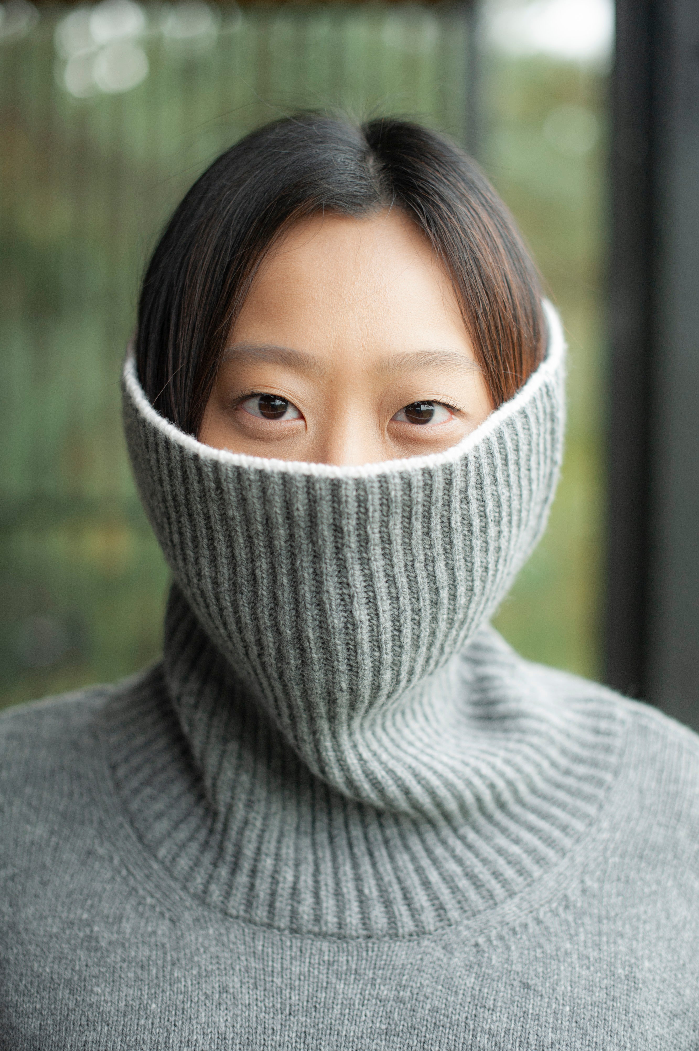 Merino wool relax fit knitted turtleneck unisex jumper