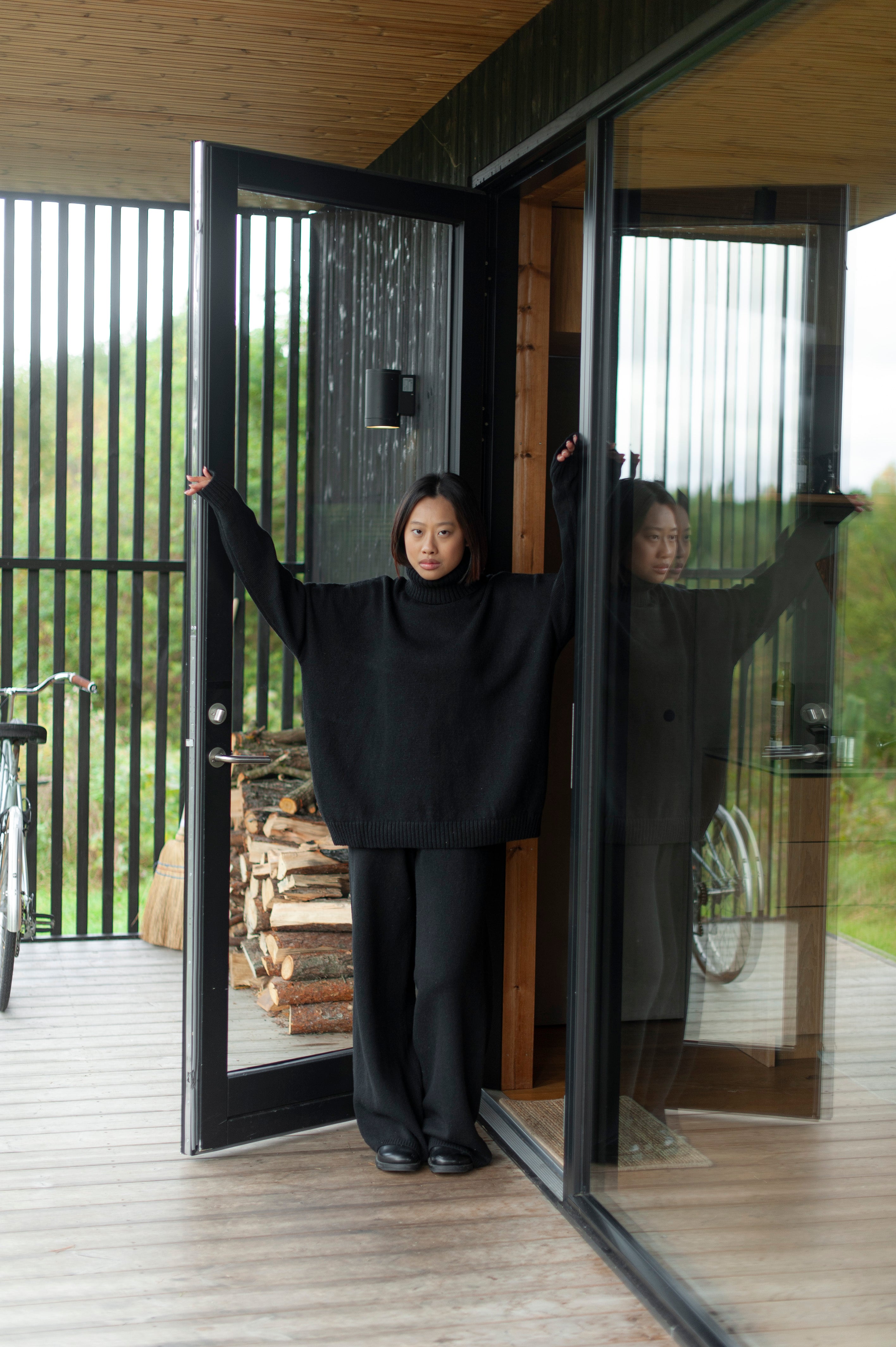 Merino Wool Unisex Relaxed-Fit Knitted wide-leg Trousers