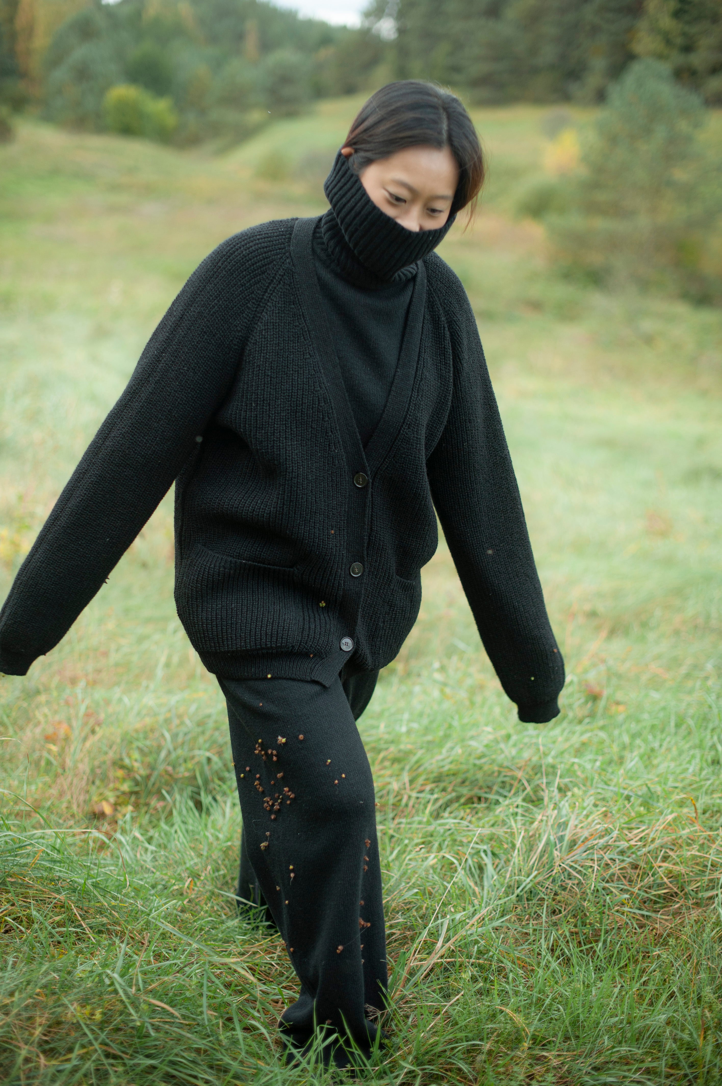 Merino wool relax fit knitted turtleneck unisex jumper