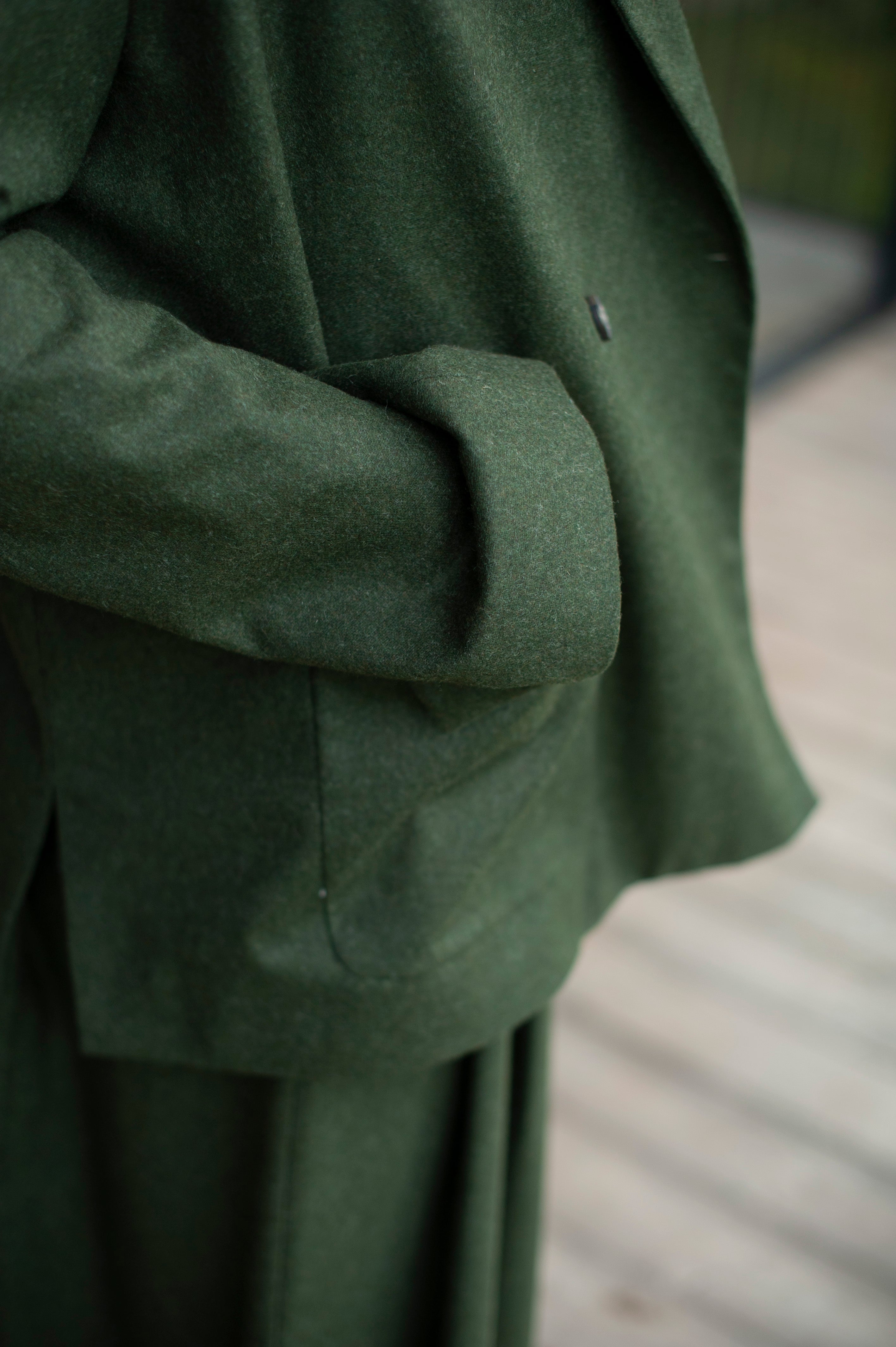 The end of the sleeve and the pocket of the blazer