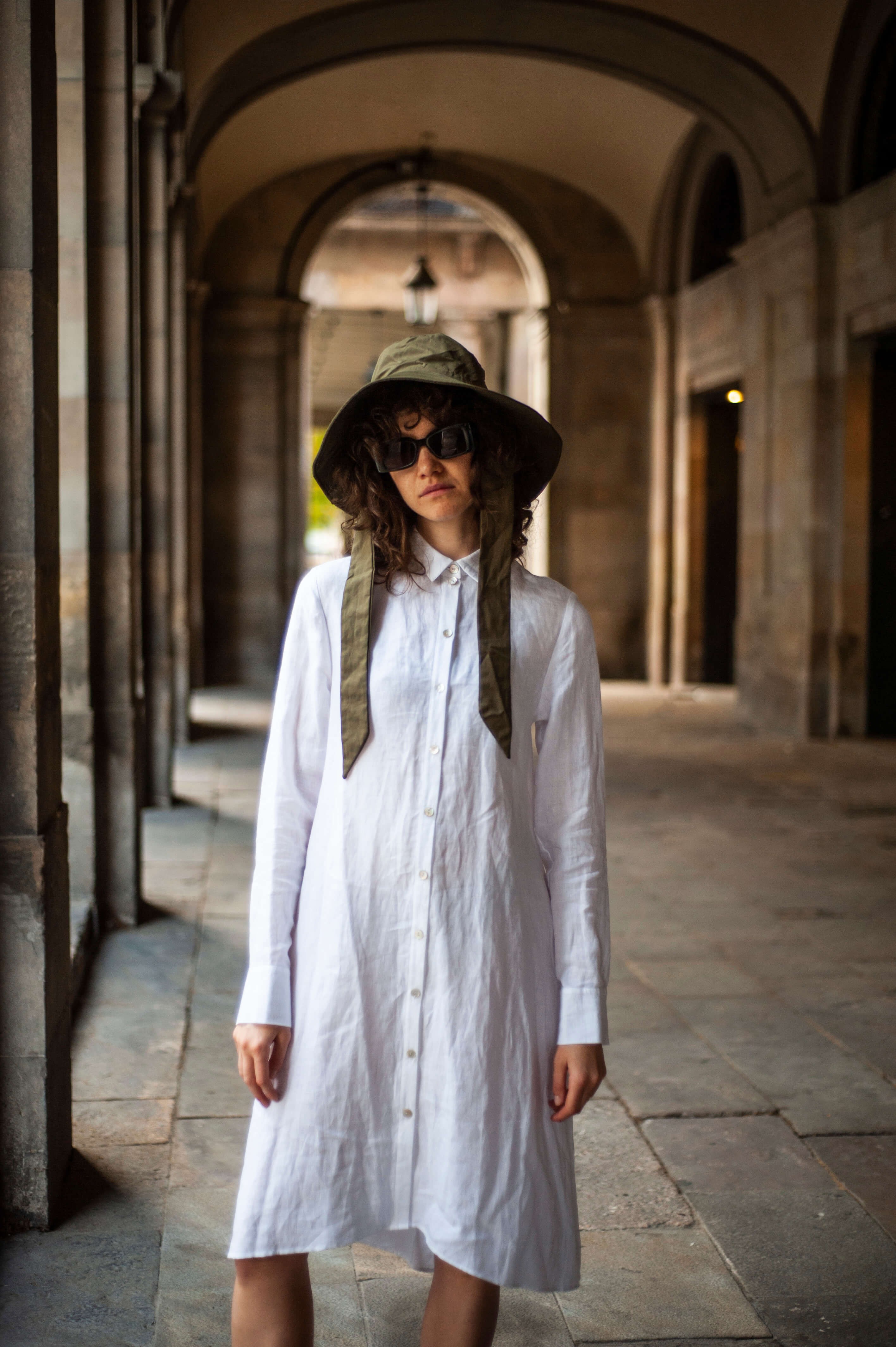 White linen shirt dress DOLLY