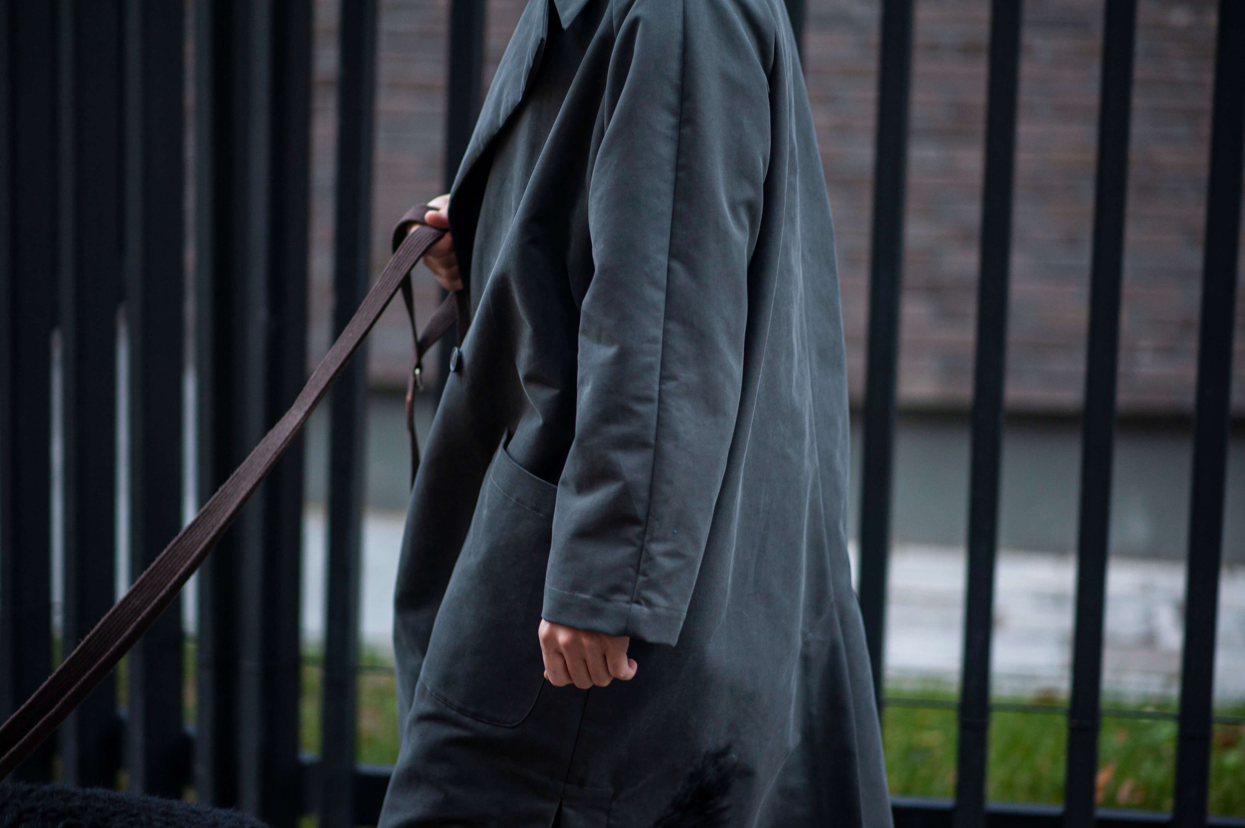 Men's oversized cotton overcoat.