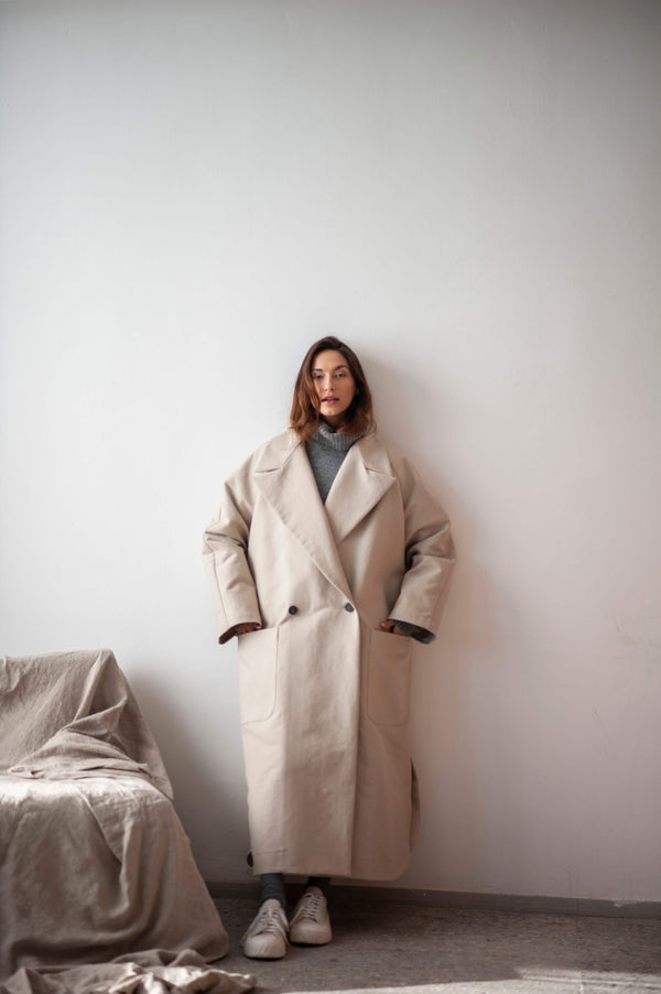 Women's raglan sleeve trench coat