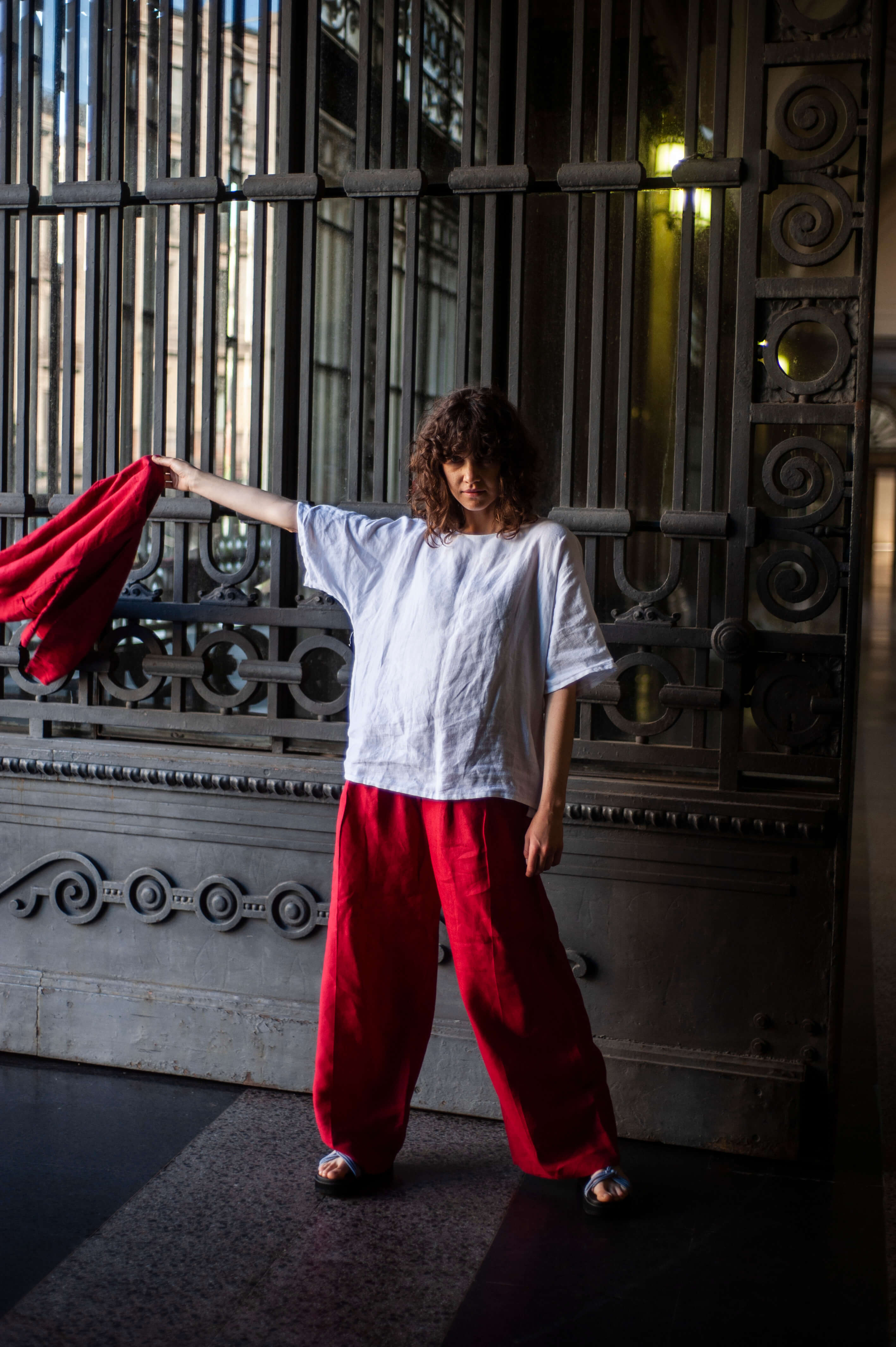 Wide leg linen trousers URTA