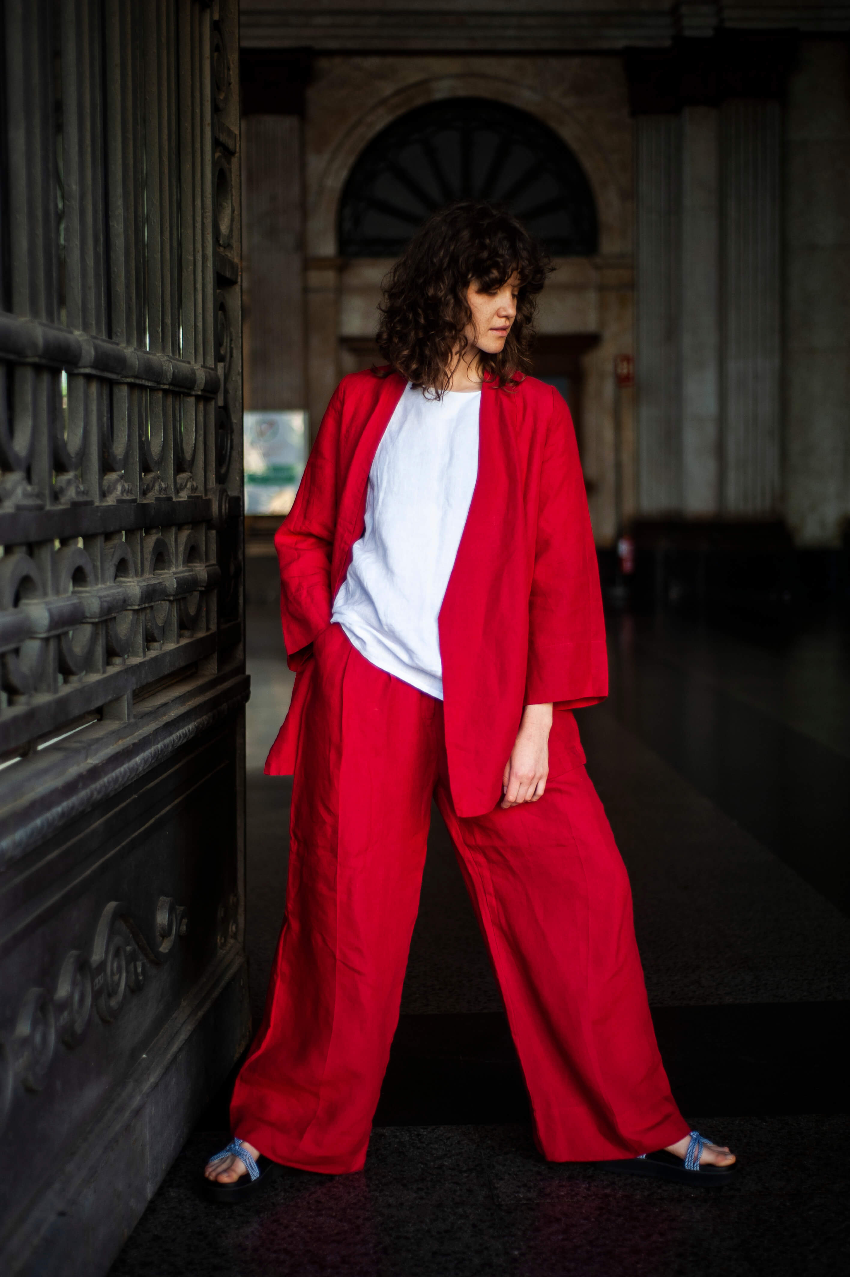 Wide leg linen trousers URTA