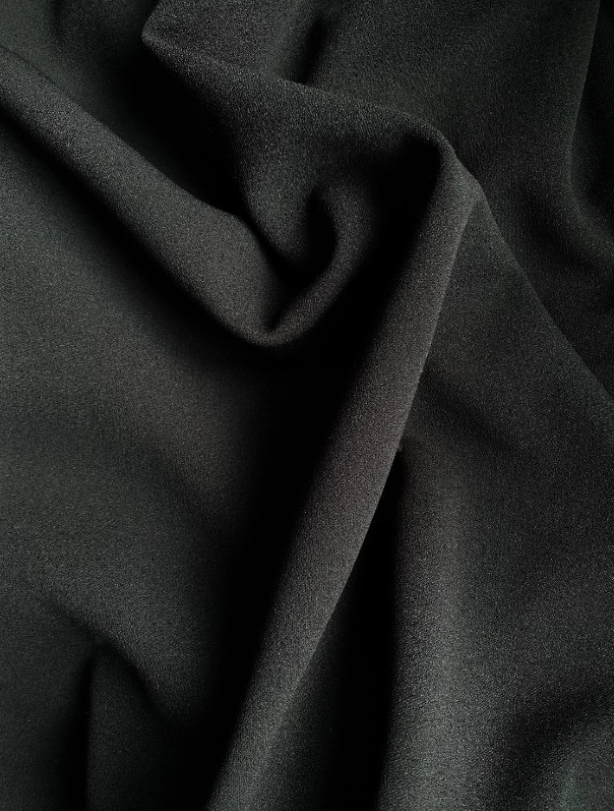 Black fabric. 100% merino wool