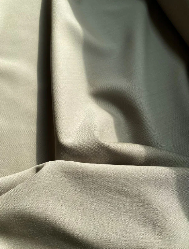 Green beige fabric. 100% Merino wool.