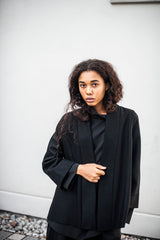 Black wool jacket for fall and winter layers