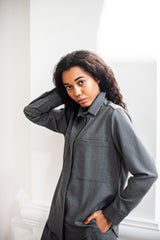 Minimalist and timeless wool blouse for women. Carefully crafted to meet a modern woman's expectations.