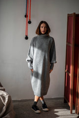 Minimalist Merino wool turtleneck dress