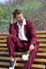 Unstructured single-breasted linen blazer for men
