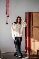 Knitted wool jumper with crew neck MINATO