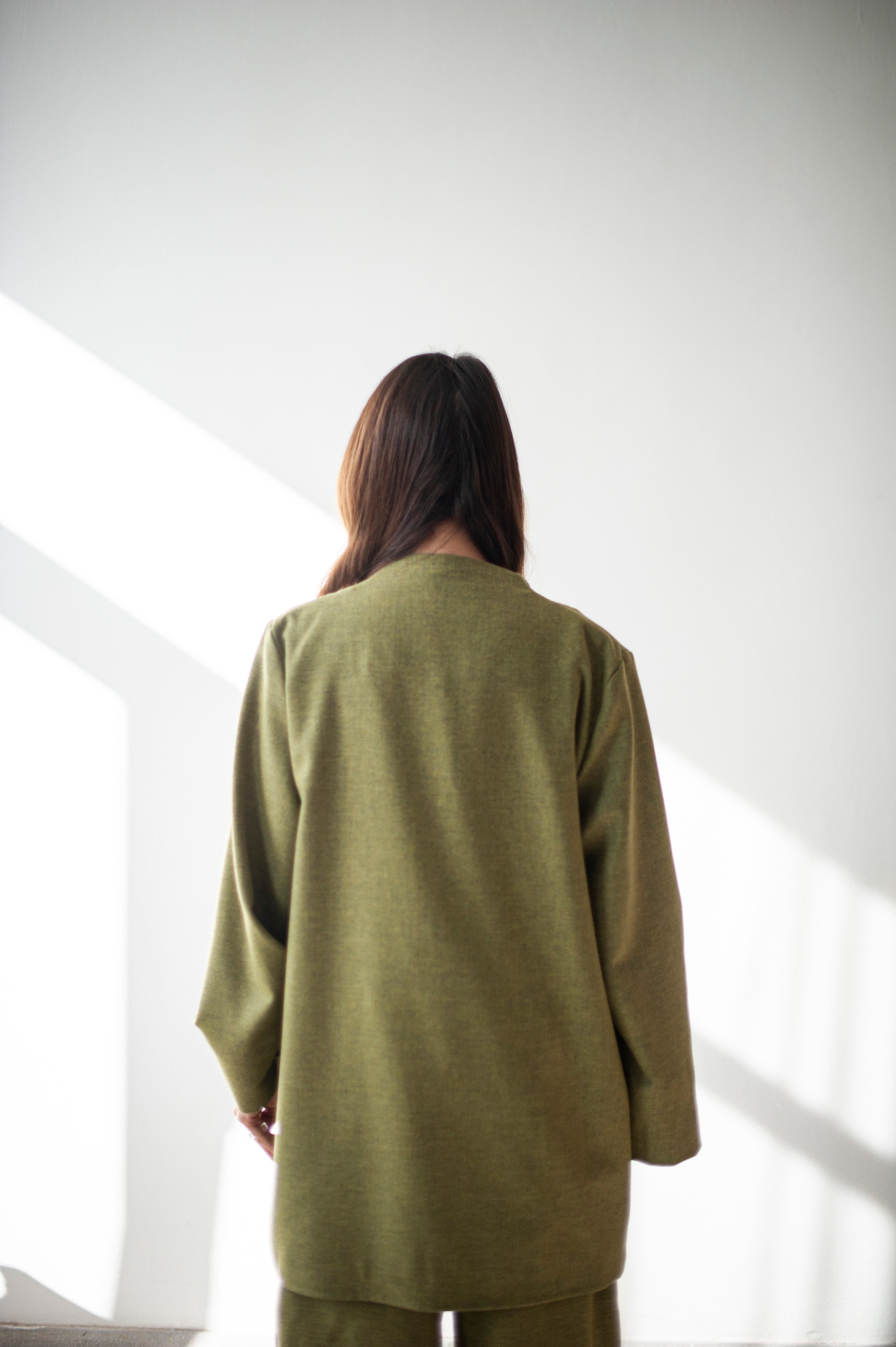 Women relaxed fit cape style wool blazer for women