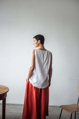 Linen relaxed fit tank top, Flax sleeveless camisole TULA
